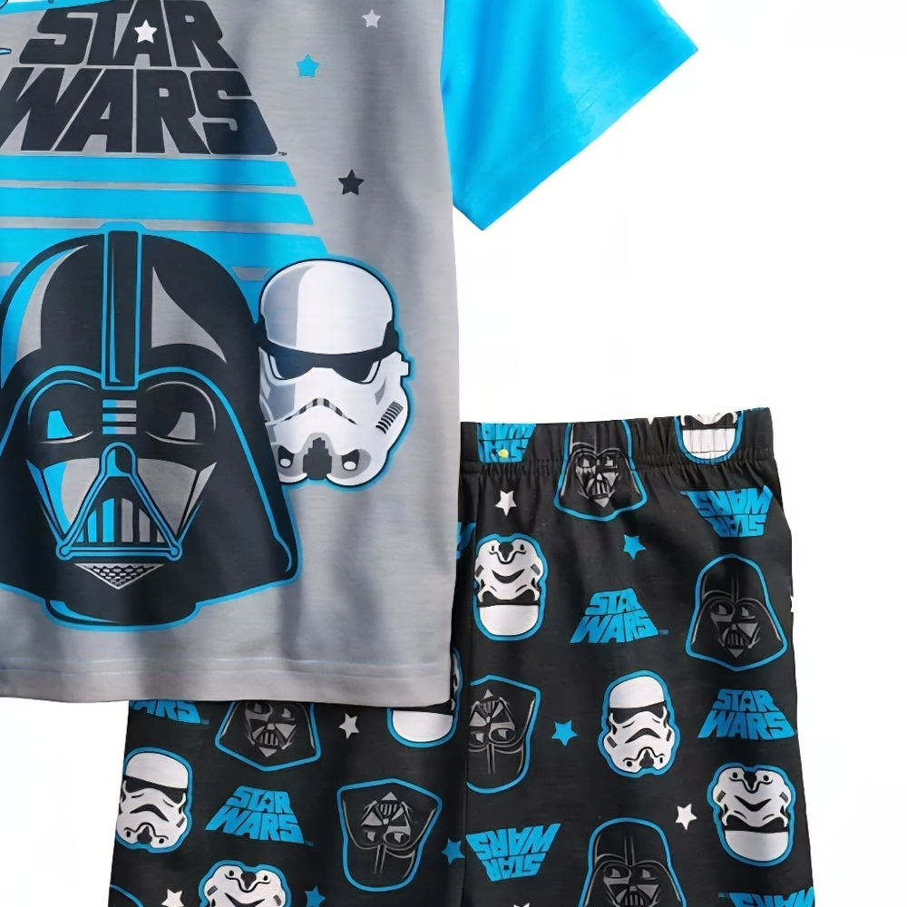 STAR WARS Darth Vader Boys Short Sleeve Shirt and Shorts Pajama Set, 2 Piece, 8